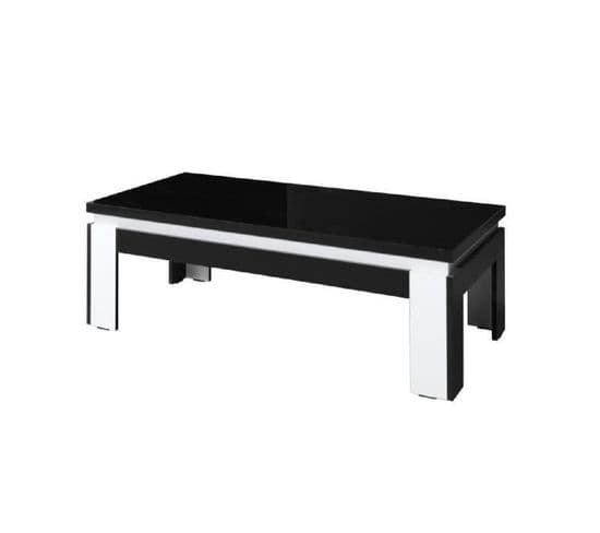 Table Basse Design Lina Coloris Noir Et Blanc Brillant