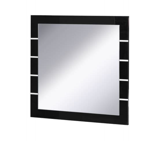 Lot De 3 Miroirs Lina Noir Et  Blanc Brillant