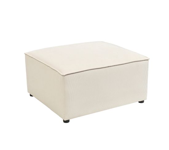 Lival - Pouf Pour Canapé Modulable En Velours Côtelé Beige, Made In France