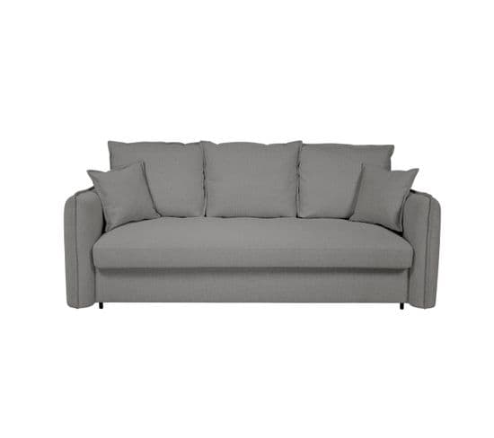 Grenache - Canapé Droit Convertible Rapido® 3 Places En Tissu, Made In France - Gris