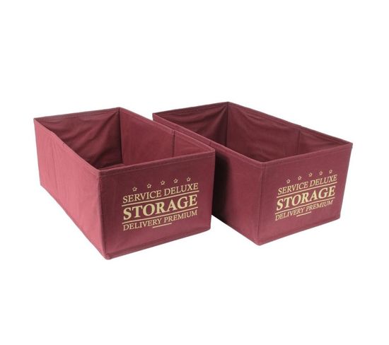 Lot De 2 Bacs De Rangement "pliable" 37cm Bordeaux