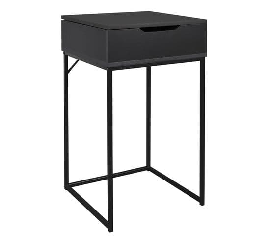 Console Design Effet Bois Abbott - L. 45 X H. 77 Cm - Noir