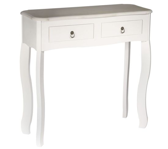 Console Design Romantique Victoria - L. 80 X H. 78 Cm - Blanc