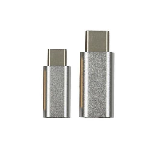 Lot De 2 Adaptateurs "usb Type C" 2cm Gris