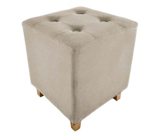 Pouf Carré Design "hippolyte" 35cm Beige