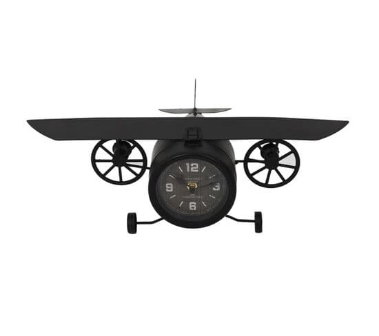 Horloge À Poser "avion Vintage" 47cm Noir