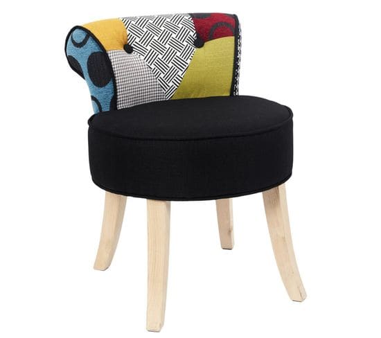 Tabouret Patchwork Design "eleonor" 58cm Multicolore