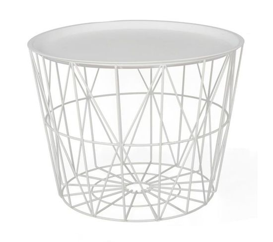 Table D'appoint Design "filaire" 52cm Blanc