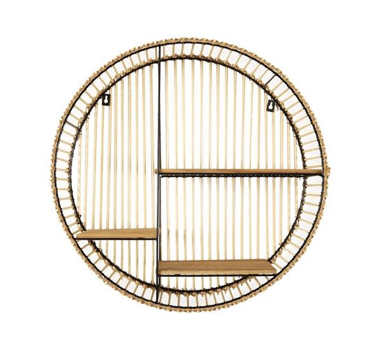 Étagère Murale Ronde Déco "java" 53cm Beige