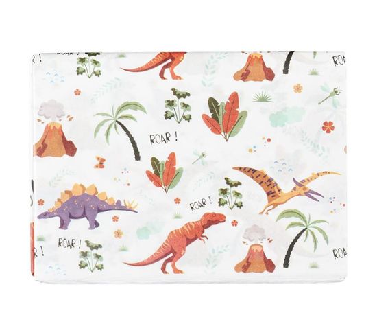 Nappe En Papier "dinosaure" 137x183cm Blanc