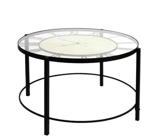 Table Basse Design "horloge" 90cm Noir