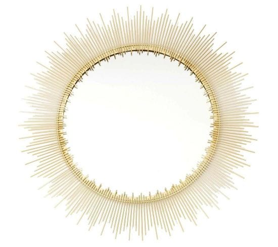 Miroir Soleil En Métal Doré 60 Cm