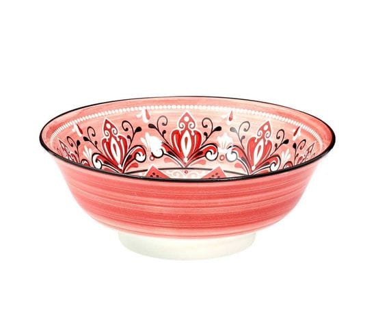 Saladier En Porcelaine "jaipur" 21cm Rouge