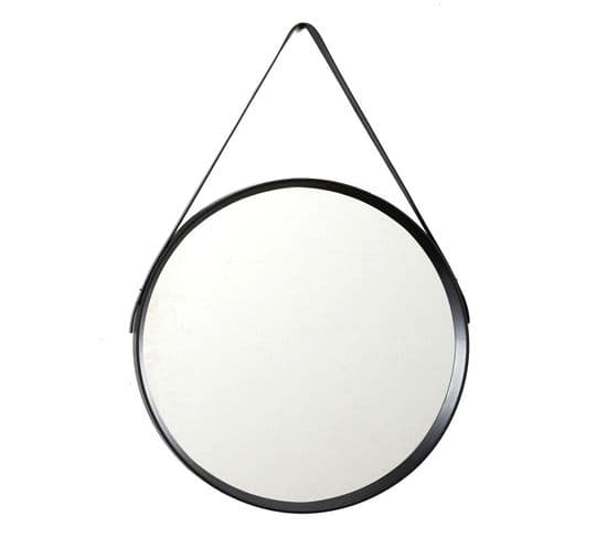 Miroir Rond "barbier" 51cm Noir