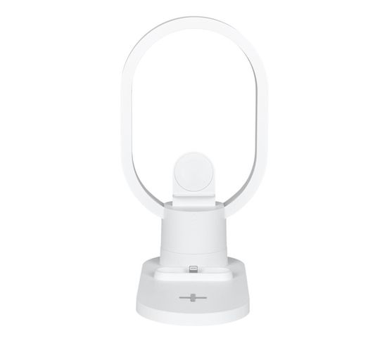 Lampe LED et Support De Charge "3 En 1" 20cm Blanc