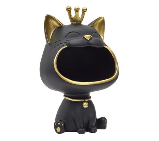 Vide-poche Statue "chat" 25cm Noir