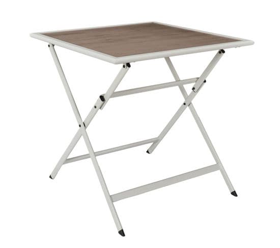 Table De Jardin Pliable "barcelone" 70cm Beige