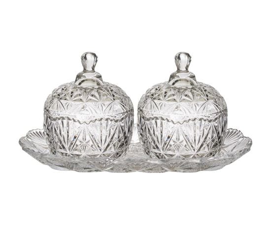 Lot De 2 Bonbonnières "héléana" 26cm Transparent