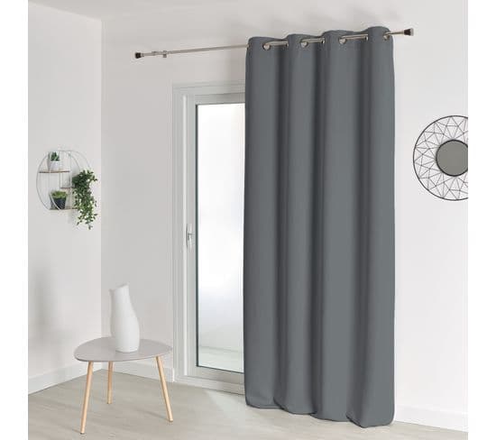 Rideau Occultant Uni M1 Non Feu - 140x180 Cm - Gris Souris