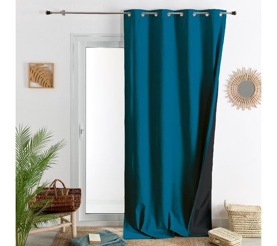 Rideau D'ameublement Occultant Polaire - 140x260 Cm - Bleu Paon