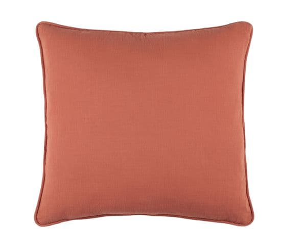 Coussin Windsor Passepoilé Uni - 45x45 Cm - Terracotta