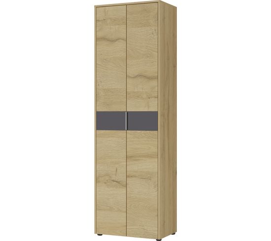 Armoire 2 Portes 60x40x197 Cm Chêne Et Gris - Scalea