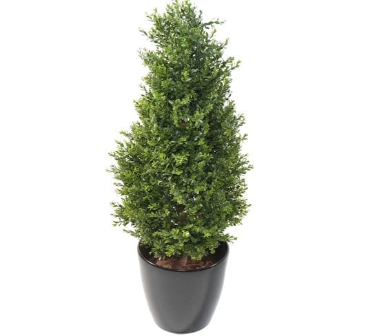 Plante Artificielle Haute Gamme Spécial Extérieur/buis Topiaire Uv Artificiel - 125 X 60 Cm