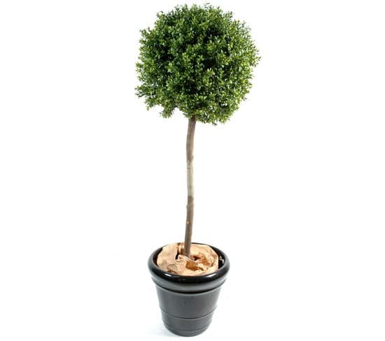 Plante Artificielle Haute Gamme Spécial Extérieur/buis Boule Coloris Vert - H.140 X D.50 Cm