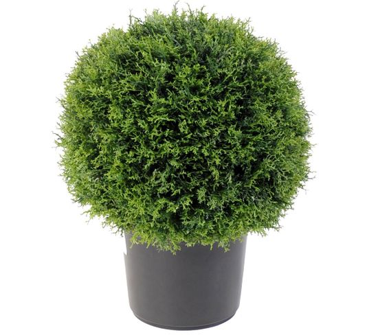 Plante artificielle haute gamme Spécial extérieur / Cyprès artificiel vert - Dim : D.43 x H.34 cm