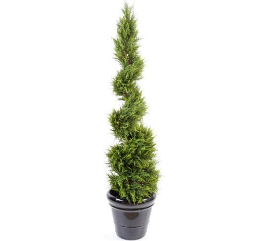 Plante Artificielle Haute Gamme Spécial Extérieur/cyprès Artificiel Juniperus Spirale Vert 130x48cm