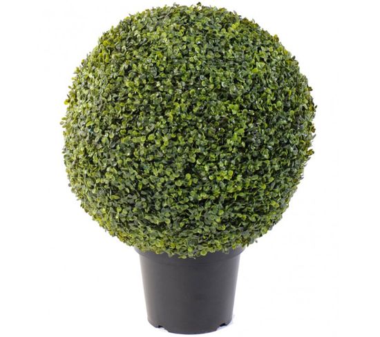 Plante artificielle haute gamme Spécial extérieur / Buis boule artificiel - Dim : H.67 x D.50 cm