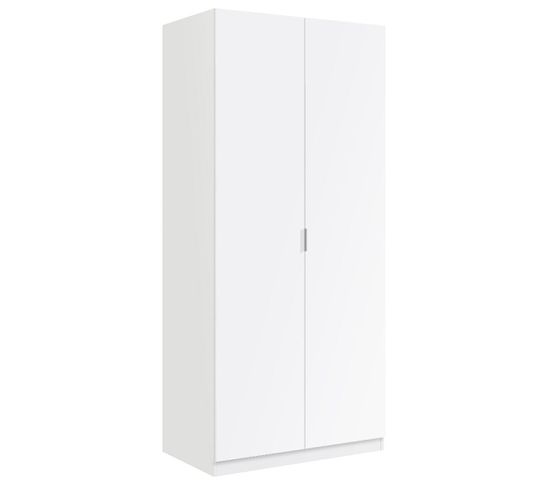 Armoire Avec 2 Portes Coloris Blanc - 180 X 81 X 52 Cm