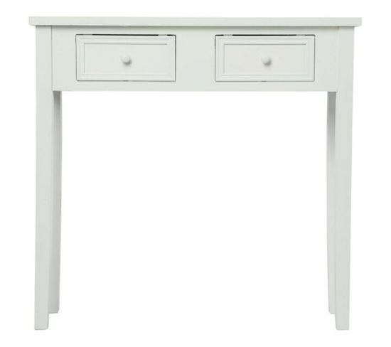 Console De 2 Tiroirs Coloris Blanc - L80 X L30 X H76 Cm