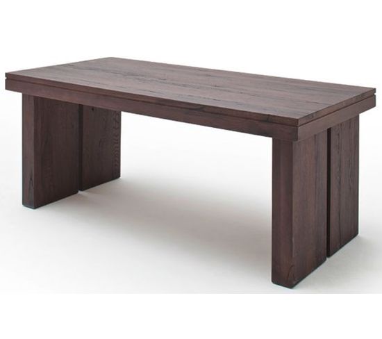 Table À Manger Rectangulaire En Chêne Massif Patiné Laqué Mat - L.260 X H.76 X P.100 Cm