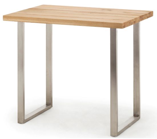 Table Haute En Acier Et Chêne Sauvage - Longueur 120 X Hauteur 107 X Profondeur 80 Cm