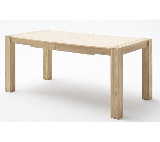 Table À Manger Extensible En Bois Massif Chêne Bianco.