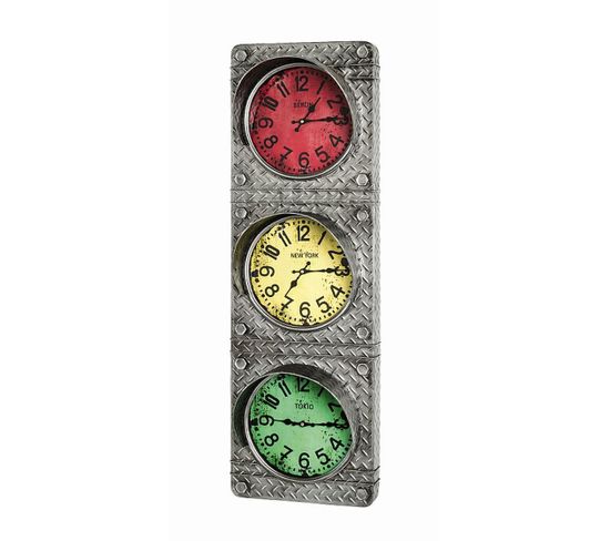 Horloge Murale Coloris Anthracite En Métal - L 33 X P 17 X H 100 Cm