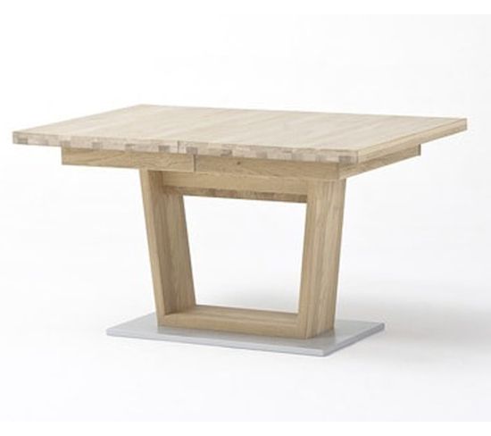 Table À Manger Extensible En Bois Finiton Chêne Blanchi - L.140-220 X H.77 X P.90 Cm