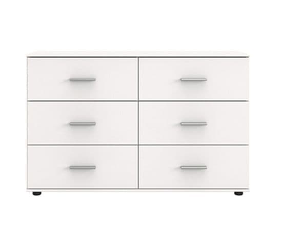 Commode Meuble De Rangement Coloris Blanc - Longueur 130 X Hauteur 83 X Profondeur 41 Cm