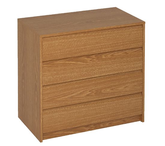 Commode Meuble De Rangement Coloris Chêne - Longueur 70 X Hauteur 73.4 X Profondeur 45 Cm