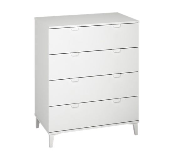 Commode Meuble De Rangement Coloris Blanc - Hauteur 98 X Longueur 80 X Profondeur 48 Cm