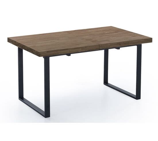 Table À Manger Rectangulaire Extensible Coloris Chêne Américain , L. 140 - 180 X L. 80 X H. 76 Cm