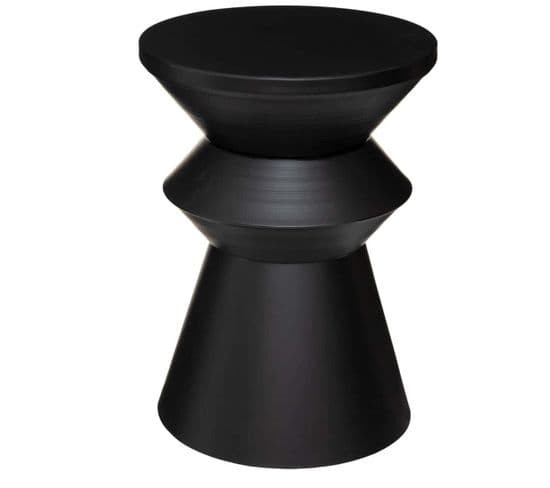 Table D'appoint En Fer Coloris Noir - D. 36 X H. 48,5 Cm