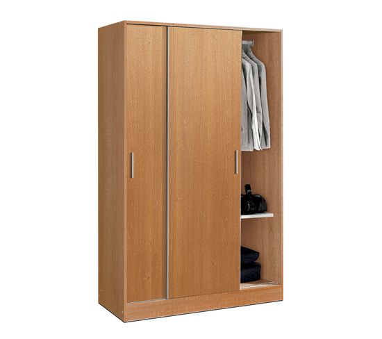 Armoire / Placard De Rangement De 2 Portes Coulissantes Coloris Merisier