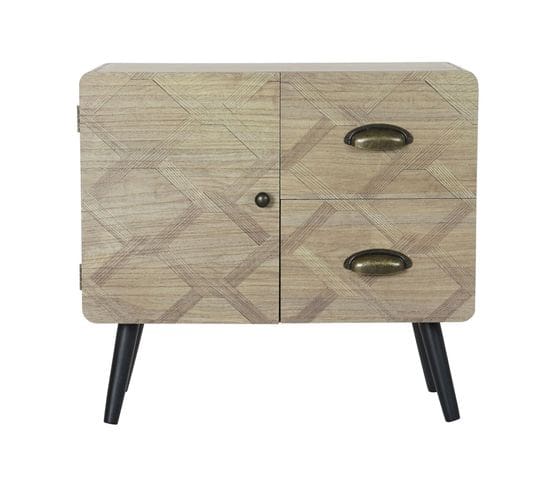 Table De Chevet En Bois Mdf Avec 2 Tiroirs Et 1 Porte-largeur 60xhauteur 56xprofondeur 30 cm