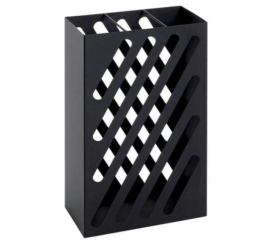 Porte Parapluies En Métal Laqué Noir - Longueur 30 X Hauteur 48 X Profondeur 16 Cm