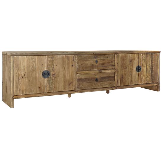 Buffet Meuble De Rangement En Bois Recyclé Coloris Marron - L. 240 X H. 65 X P. 44 Cm