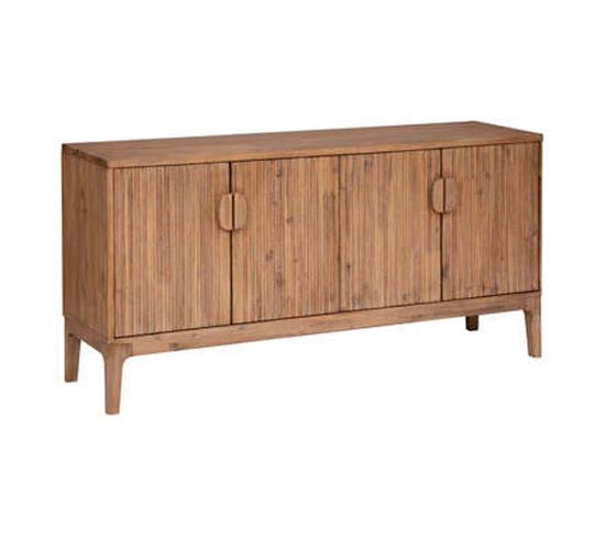 Buffet En Bois D'acacia Coloris Beige - Longueur 160 X Profondeur 45 X Hauteur 80 Cm