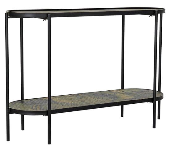 Console Table En Mdf Et Métal Coloris Noir/vert - Longueur 120 X Profondeur 41 X Hauteur 80 Cm