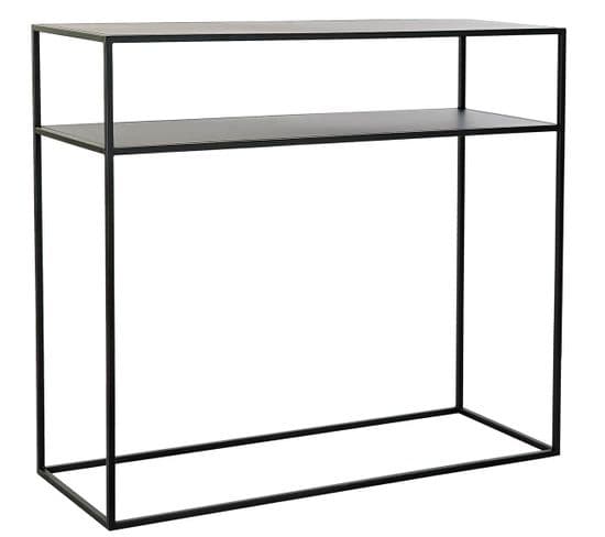 Console Table En Métal Coloris Noir - Longueur 100 X Profondeur 36 X Hauteur 90 Cm